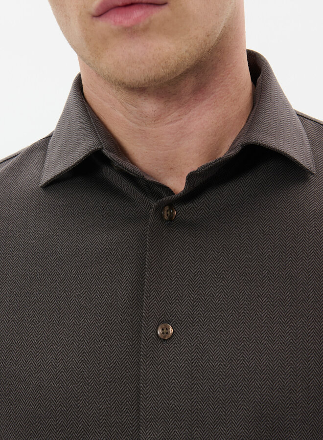 Chemise Matinique Marc en jersey à chevrons brun espress