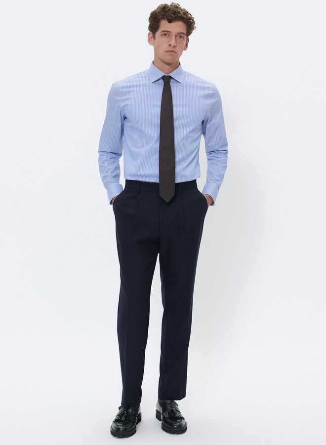 Chemise Matinique Marc bleue chambray rayée