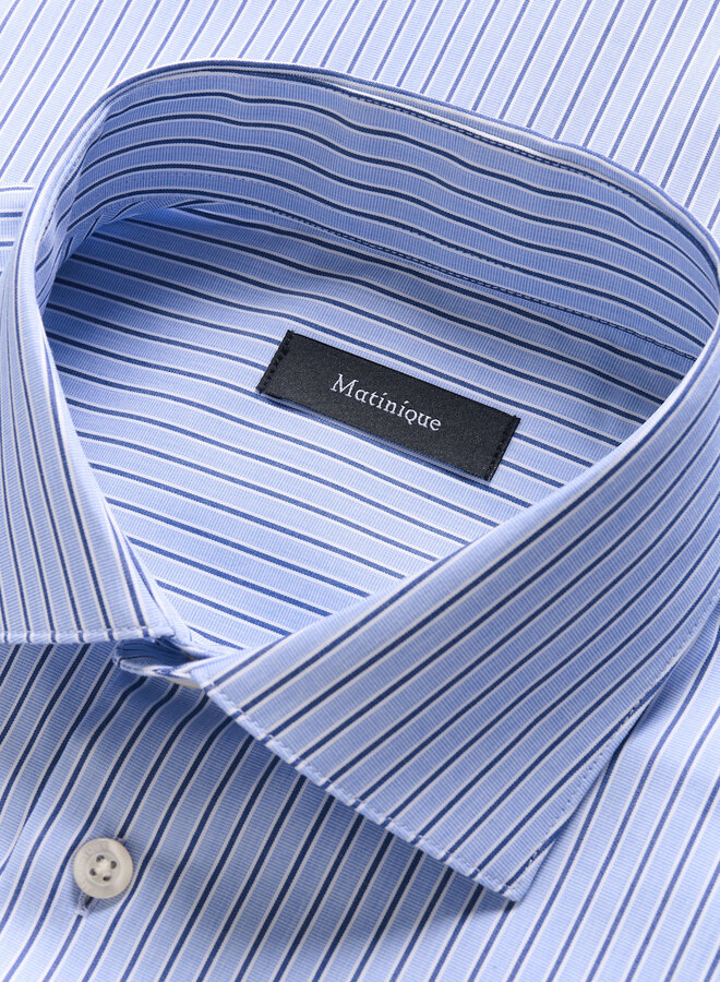 Chemise Matinique Marc bleue chambray rayée