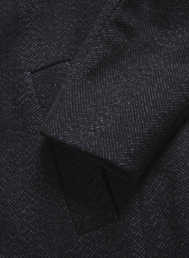 Manteau Matinique Harvey à chevrons bleu marine & noirs