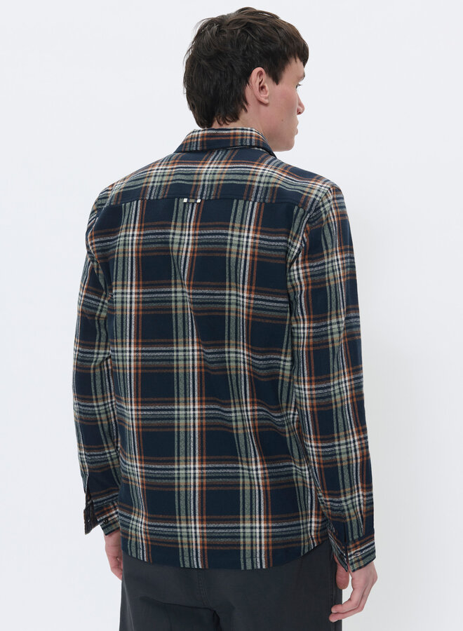 Surchemise Matinique Pelton Heritage bleu marine à carreaux rouille & vert thym