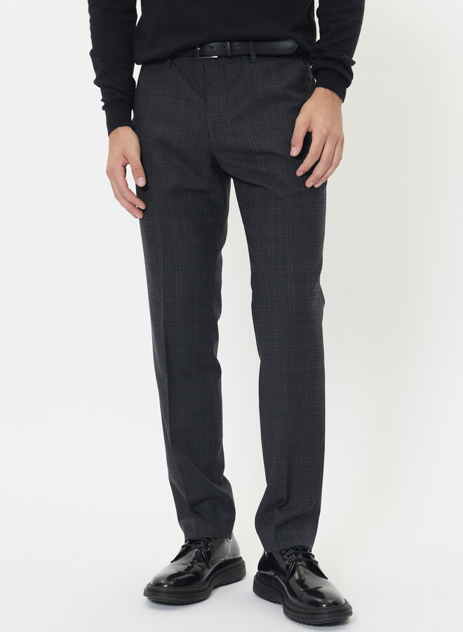 Pantalon Matinique Las brun espresso à carreaux bleus