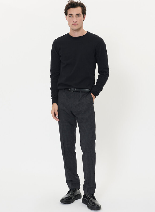 Pantalon Matinique Las brun espresso à carreaux bleus