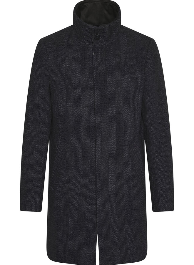 Manteau Matinique Harvey à chevrons bleu marine & noirs