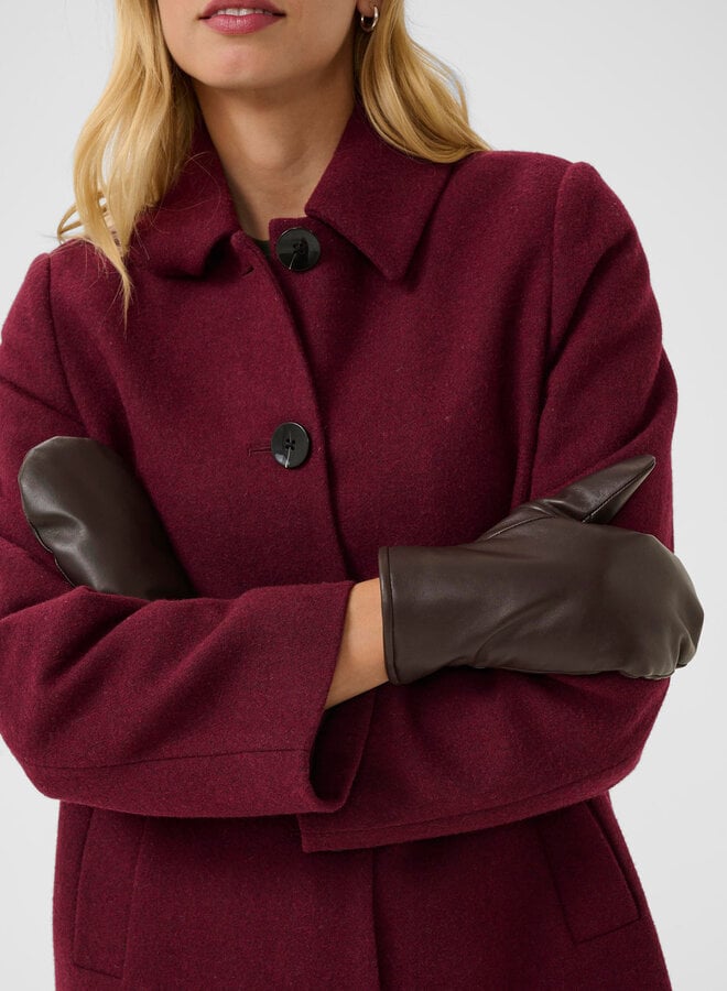 Mitaines Part Two en cuir brun chocolat