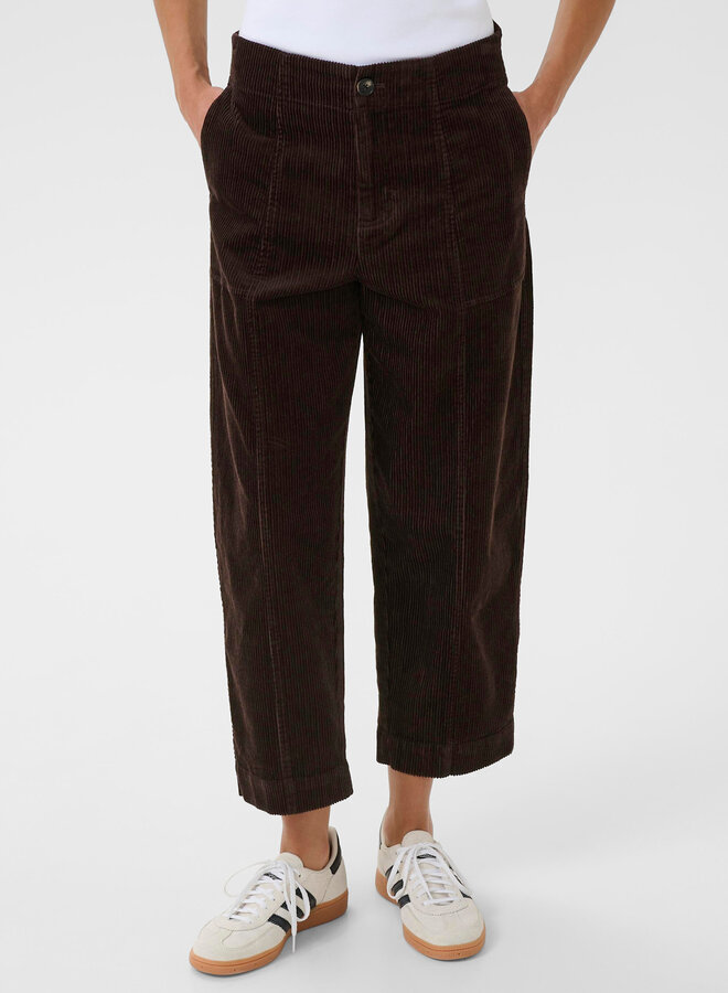 Pantalon Part Two Netta en corduroy brun chocolat