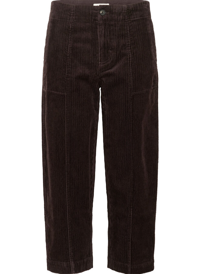 Pantalon Part Two Netta en corduroy brun chocolat