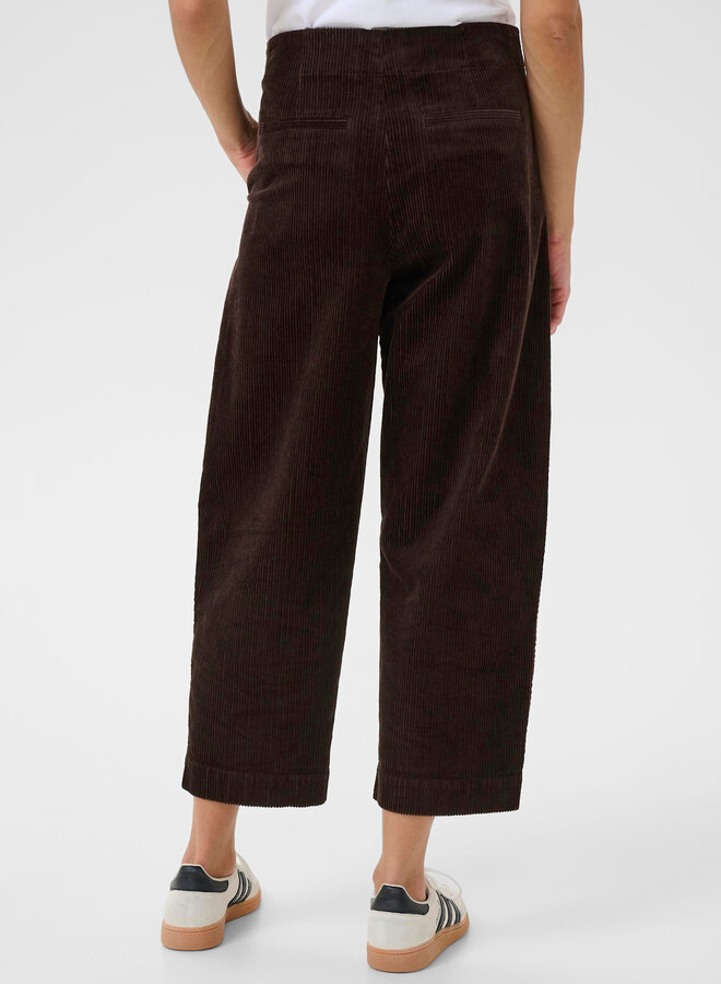 Pantalon Part Two Netta en corduroy brun chocolat