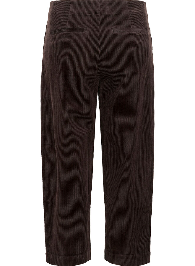 Pantalon Part Two Netta en corduroy brun chocolat