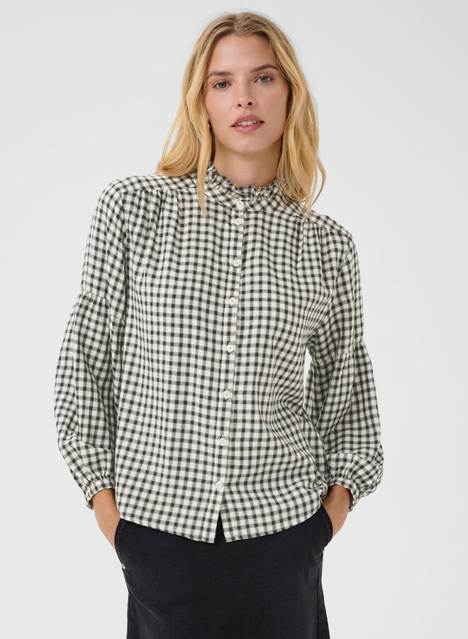 Blouse Part Two Kamilla à carreaux bleu marine & écrus