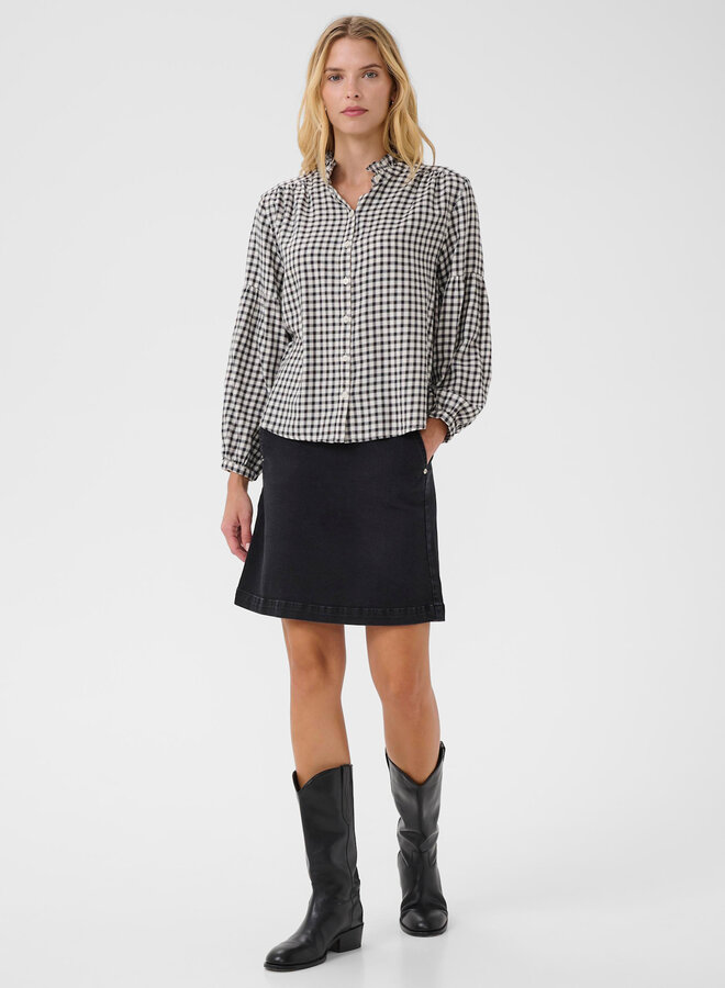 Blouse Part Two Kamilla à carreaux bleu marine & écrus