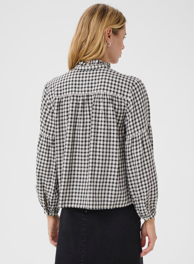 Blouse Part Two Kamilla à carreaux bleu marine & écrus