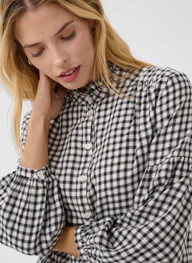 Blouse Part Two Kamilla à carreaux bleu marine & écrus