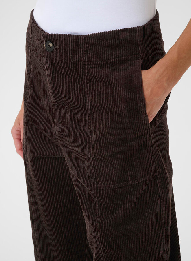 Pantalon Part Two Netta en corduroy brun chocolat