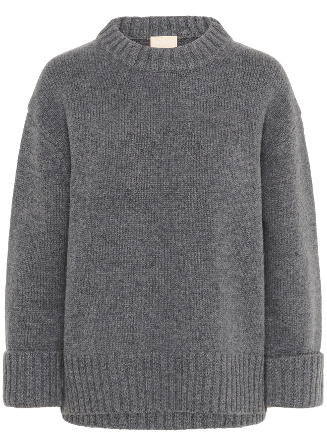 Tricot Soaked in luxury Moline à col rond gris mélange