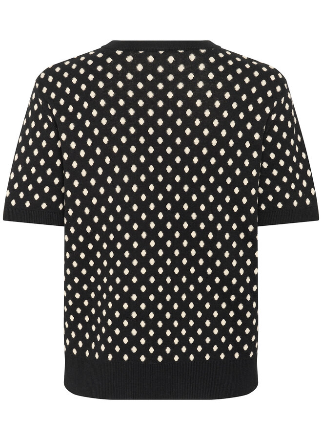 Tricot Soaked in luxury Gya noir à pois écrus