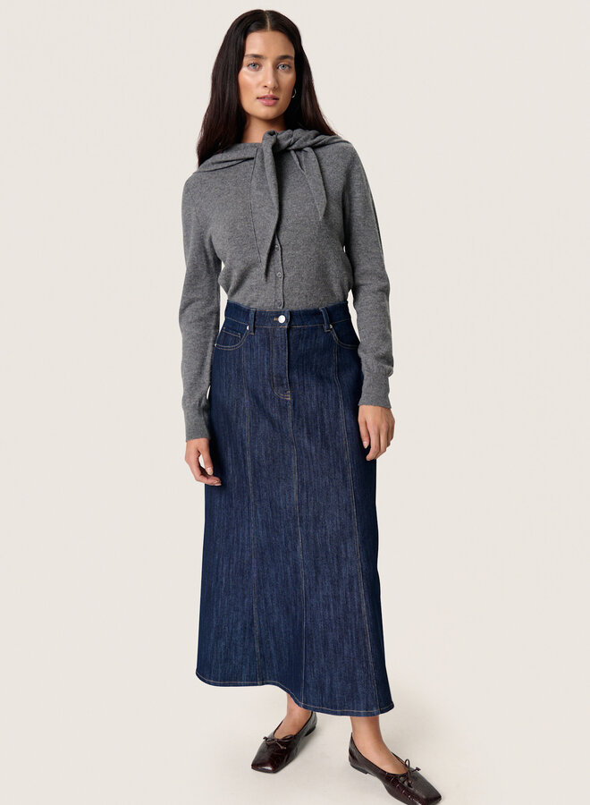 Jupe midi Soaked in luxury Ninnie en denim bleu foncé
