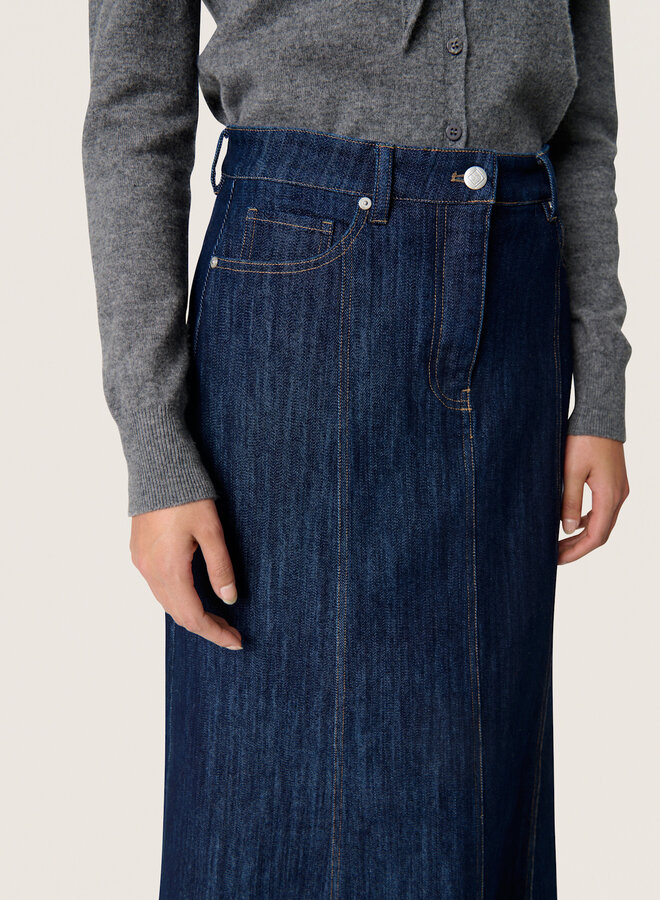 Jupe midi Soaked in luxury Ninnie en denim bleu foncé