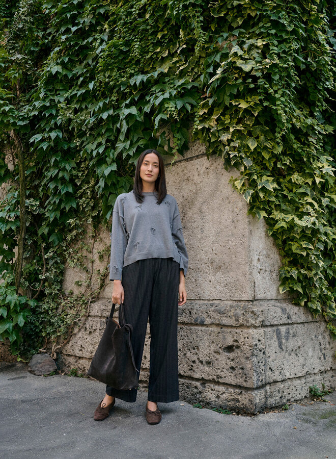 Pantalon Soaked in luxury Malodi gris rayé