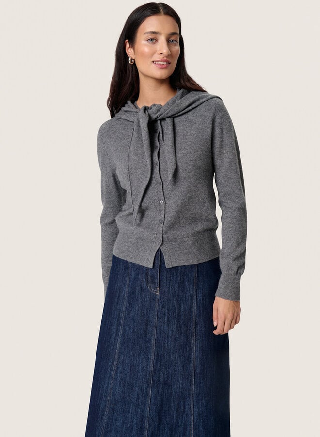 Cardigan Soaked in luxury Molina avec foulard gris mélange