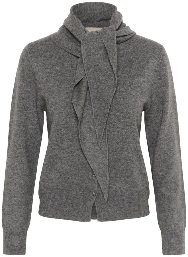 Cardigan Soaked in luxury Molina avec foulard gris mélange