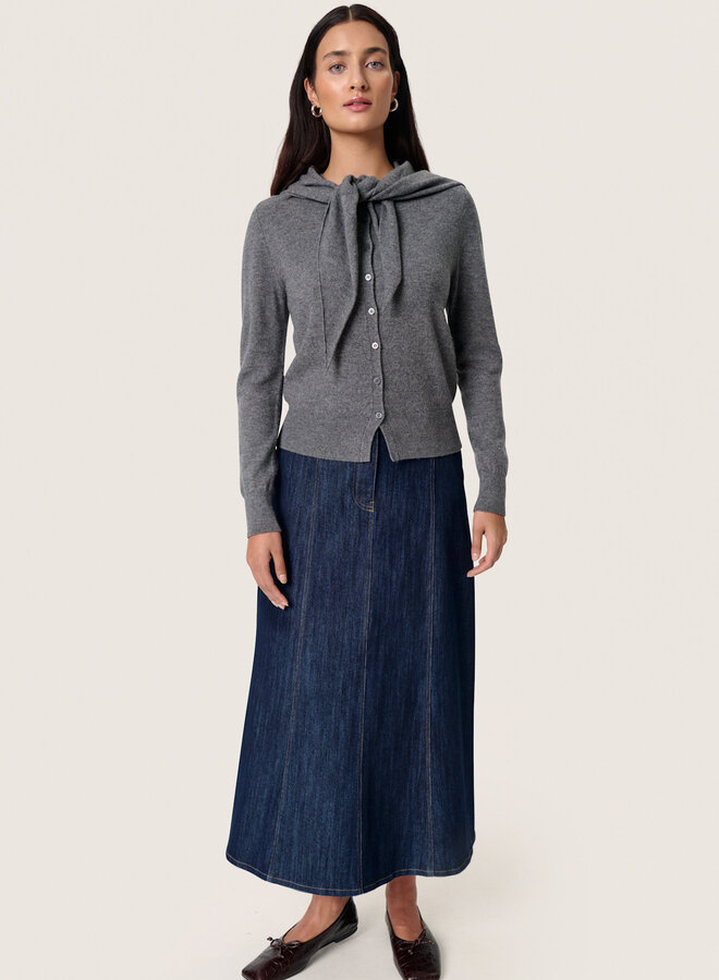 Cardigan Soaked in luxury Molina avec foulard gris mélange