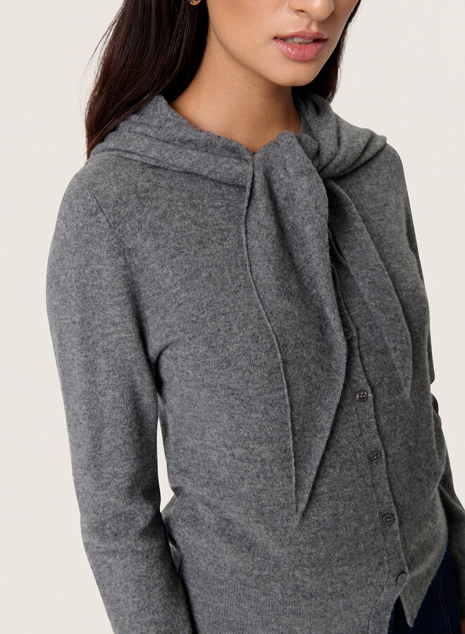 Cardigan Soaked in luxury Molina avec foulard gris mélange