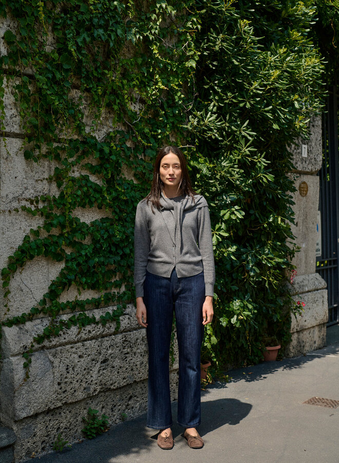 Cardigan Soaked in luxury Molina avec foulard gris mélange