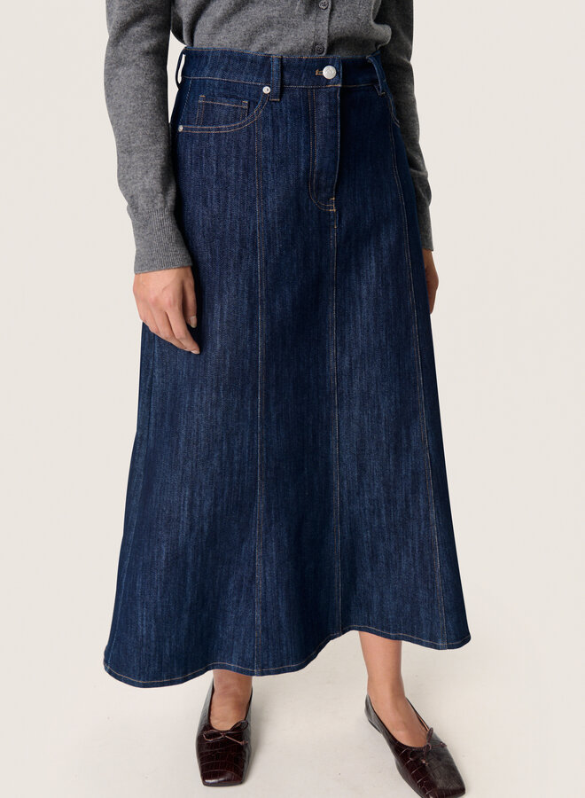 Jupe midi Soaked in luxury Ninnie en denim bleu foncé