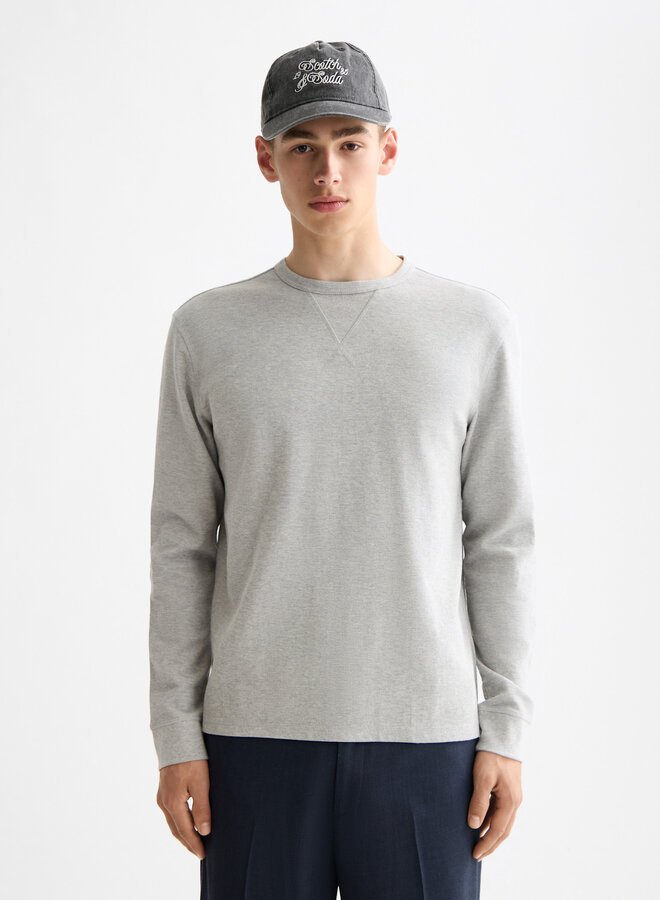 Chandail Scotch & Soda à manches longues gaufré gris pâle mélange