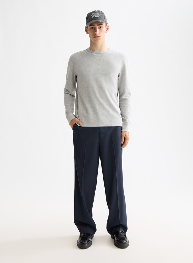 Chandail Scotch & Soda à manches longues gaufré gris pâle mélange