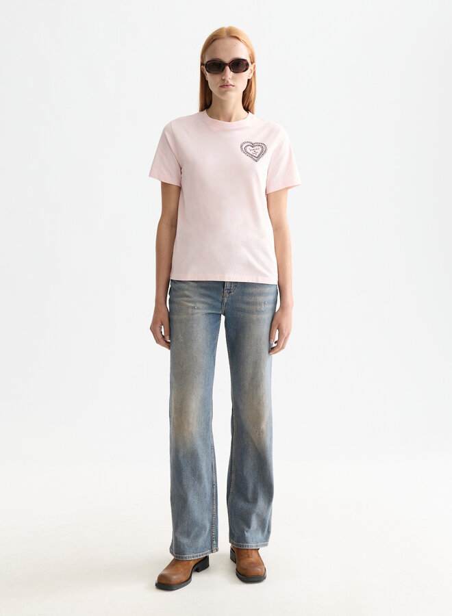 T-shirt Scotch & Soda rose avec logo coeur