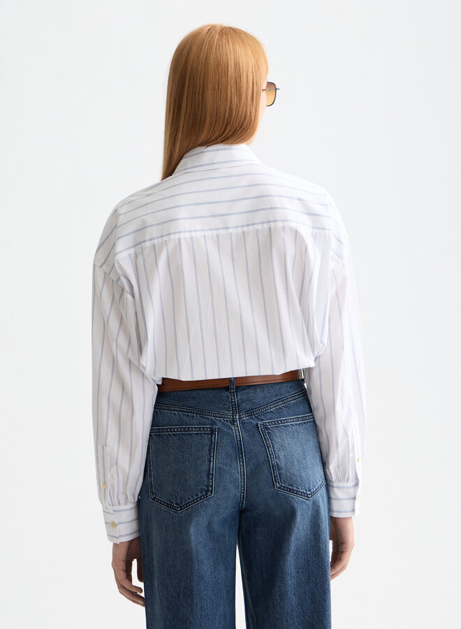 Chemise Scotch & Soda surdimensionnée blanche rayée bleue