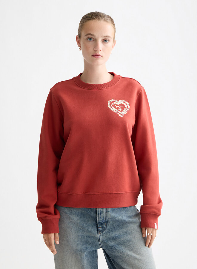 Chandail Scotch & Soda rouge à coeur imprimé