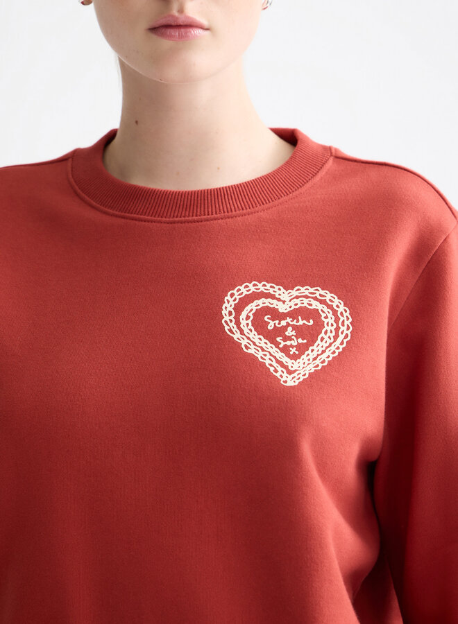 Chandail Scotch & Soda rouge à coeur imprimé