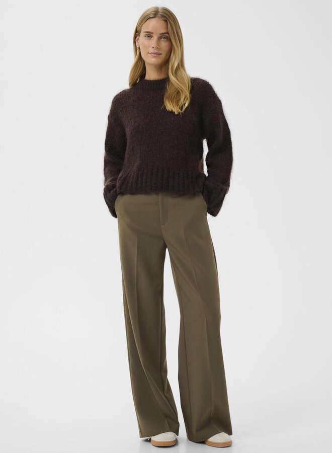 Tricot Part Two Sille en mohair brun chocolat