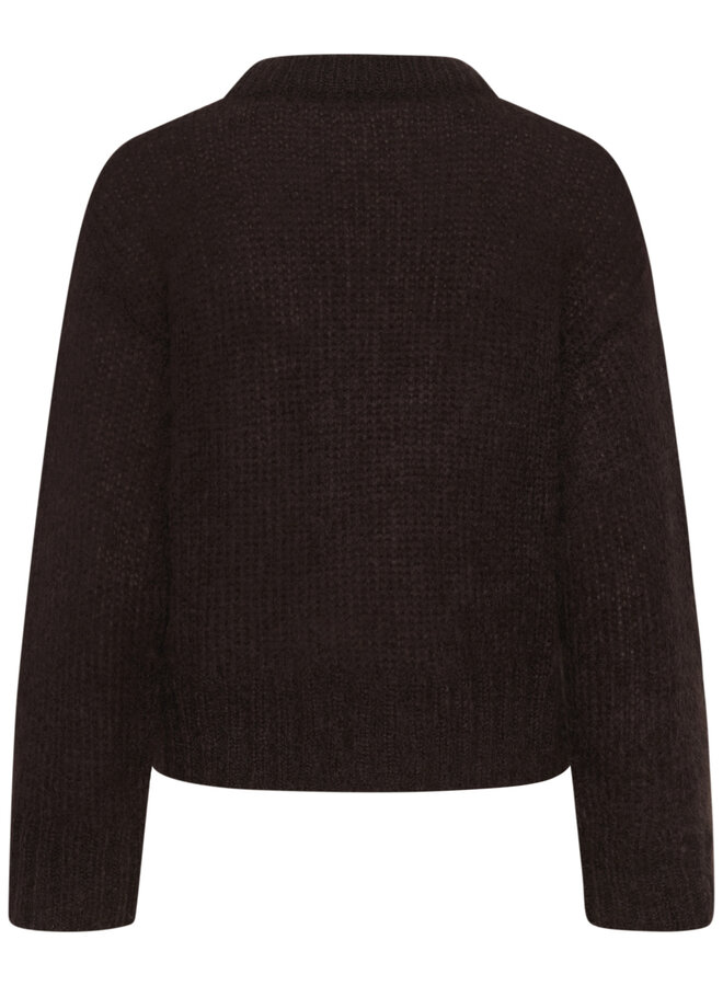 Tricot Part Two Sille en mohair brun chocolat