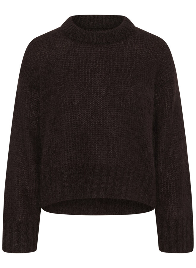 Tricot Part Two Sille en mohair brun chocolat
