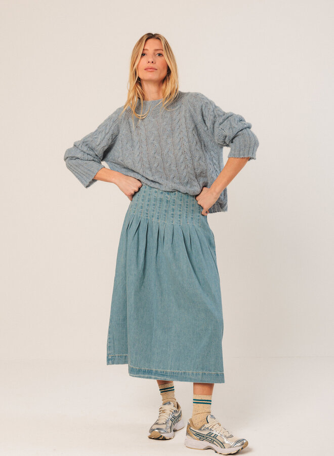 Tricot Indi & Cold à torsades bleu ciel