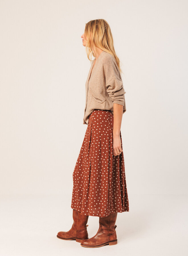 Cardigan Indi & Cold à col V boutonné à 2 poches beige