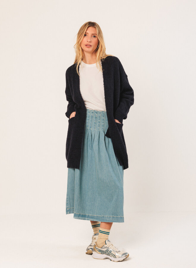 Cardigan Indi & Cold mi-long bleu marine