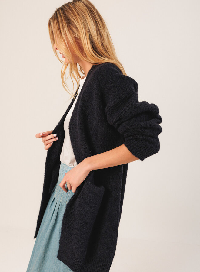 Cardigan Indi & Cold mi-long bleu marine