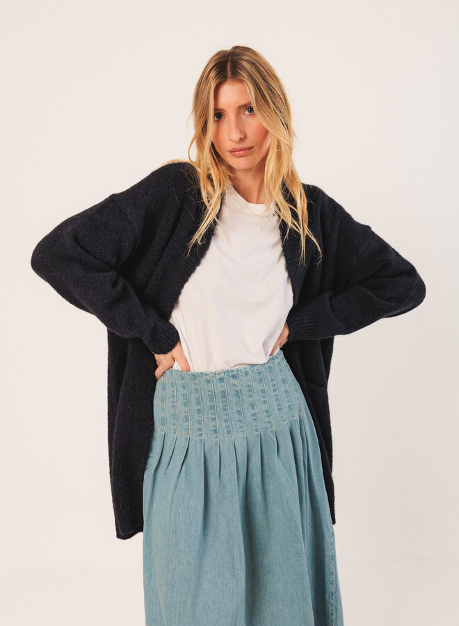 Cardigan Indi & Cold mi-long bleu marine