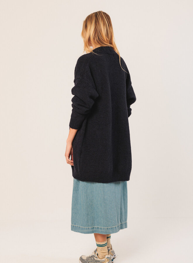 Cardigan Indi & Cold mi-long bleu marine