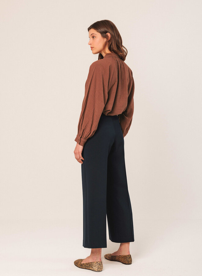 Blouse Indi & Cold à col classique brun tabac