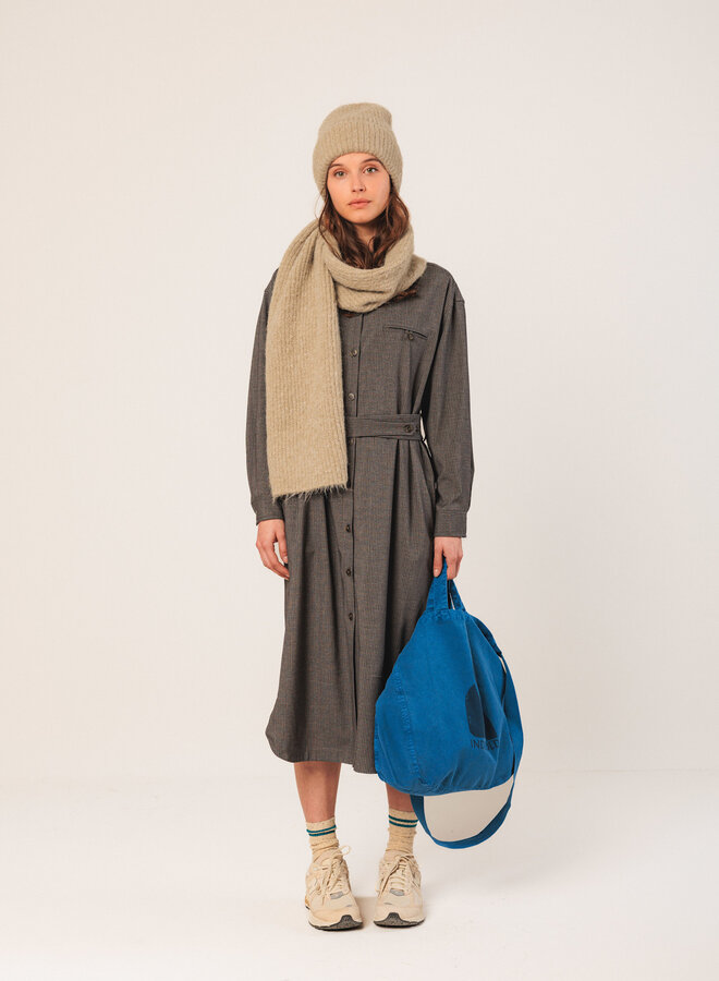 Robe longue chemisier Indi & Cold grise rayée