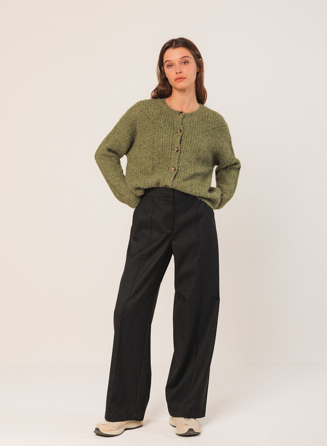 Cardigan Indi & Cold à col rond boutonné vert menthe