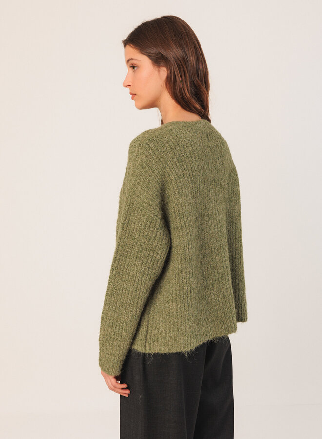 Cardigan Indi & Cold à col rond boutonné vert menthe