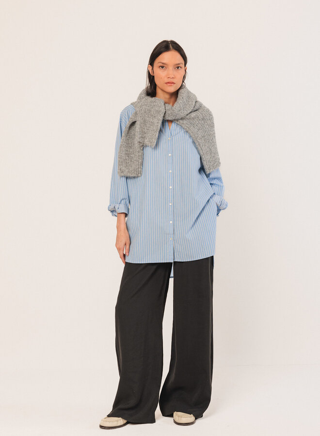 Cardigan Indi & Cold à col rond boutonné gris pâle