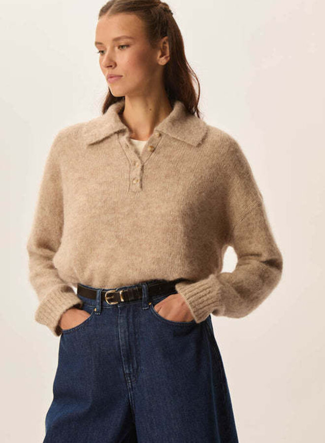 Tricot Des Petits Hauts Anatolie à col polo loup mélange